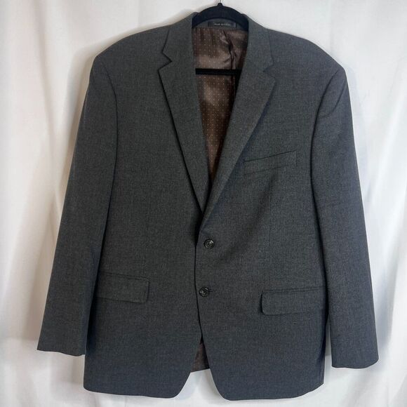 Chaps Dark Gray Single Breasted Two Button Classic Basic Career Blazer Size 44S - Picture 7 of 11